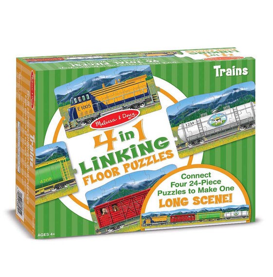 Set puzzle podea conectabile Trenuri Melissa and Doug