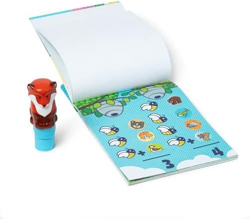 Caiet de activități cu autocolante Melissa & Doug WOW, 24 pagini și 300 de autocolante, cu ștampilă pentru autocolante, artă și meserii, figurină colecționabilă - Vulpe - imagine 4
