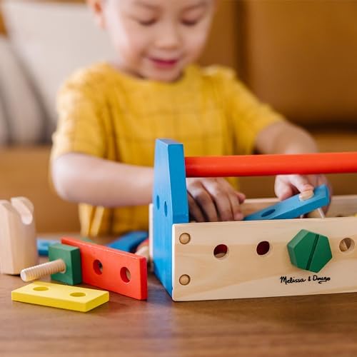 Set de scule portabil Melissa & Doug din lemn (24 piese) - Jucărie de construcție - imagine 2