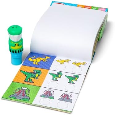 Pachet Sticker Uau! Dinozauri Melissa & Doug: Caiet de activități cu 24 de pagini, ștampilă cu stickere, 500 de stickere, jucărie de artă și creație, figurină colecționabilă - imagine 4