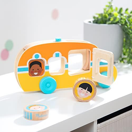 Autobuz pentru copii Melissa & Doug GO Tots, jucărie de lemn pentru copii mici, jucărie de dezvoltare, jucărie de lemn de la 1 an, cadou pentru băieți și fete, materiale certificate FSC. - imagine 5
