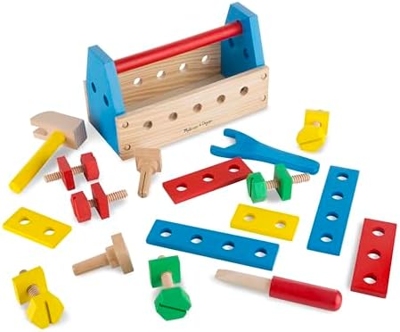Set de scule portabil Melissa & Doug din lemn (24 piese) - Jucărie de construcție - imagine 4