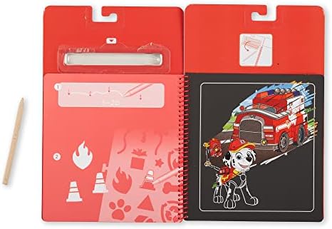 Bloc de artă zgâriată Paw Patrol Marshall Melissa & Doug 33261, Multicolor - imagine 5