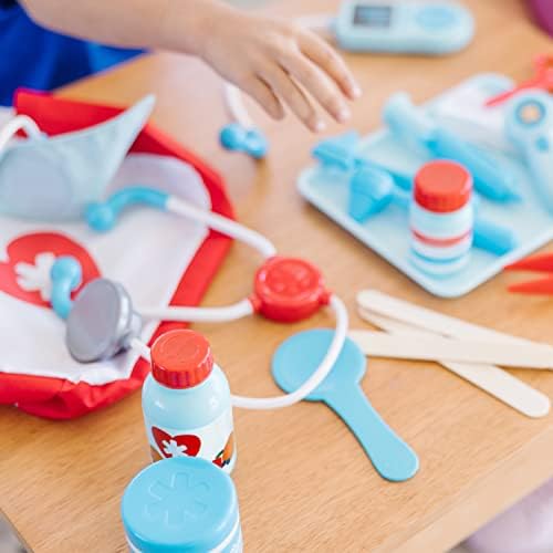 Set de jucării medicale Melissa & Doug „Fii bine în curând” din lemn, set de joacă Montessori pentru copii de 3 ani și peste, cadou pentru băieți sau fete - imagine 6