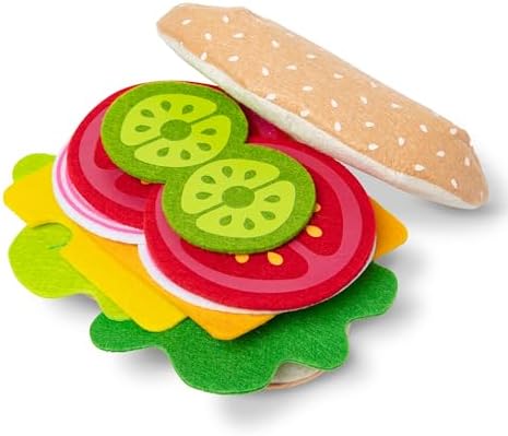Set de jucării alimentare tip sandwich din fetru Melissa & Doug (33 piese) - Traducerea și optimizarea pentru SEO: Set de jucării alimentare din fetru pentru sandwich de la Melissa & Doug (33 bucăți)