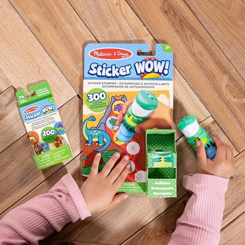 Pachet Sticker Uau! Dinozauri Melissa & Doug: Caiet de activități cu 24 de pagini, ștampilă cu stickere, 500 de stickere, jucărie de artă și creație, figurină colecționabilă - imagine 2