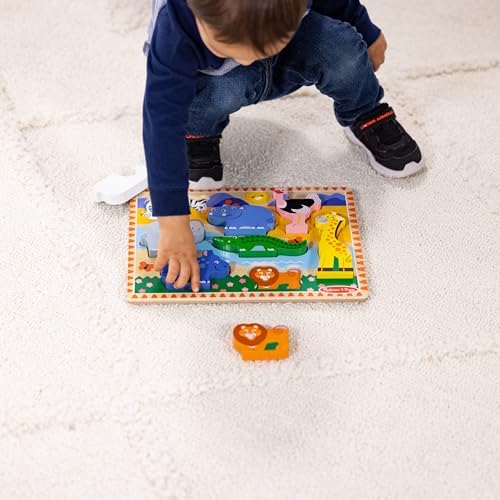 Puzzle din lemn Melissa & Doug Safari, multicolor - Joc educativ pentru copii - imagine 5