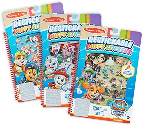 Set de stickere pufoase Paw Patrol, Melissa & Doug 33310, cu mai multe culori