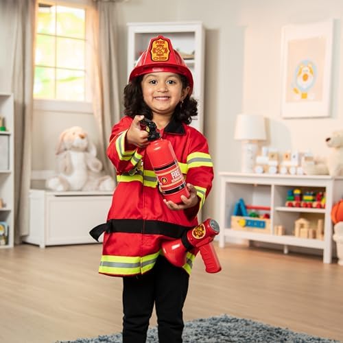 Costum de Pompier Melissa & Doug pentru Joc de Rol, Joc de Pretins, Vârsta 3+, Cadou pentru Băieți și Fete - imagine 3