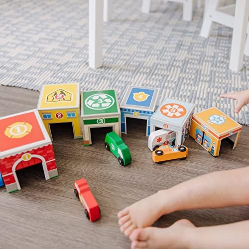 Garaj Melissa and Doug cu Chei și Vehicule de Salvare, Jucării și Trenulețe de Lemn, 3+ Ani - imagine 3