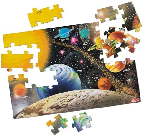 Puzzle de podea cu sistemul solar Melissa & Doug (48 de piese) - Optimizat pentru SEO: Joc educativ de asamblare a sistemului solar. - imagine 5