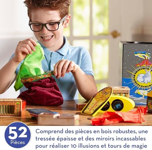 Set de magie din lemn solid Deluxe Melissa & Doug cu 10 trucuri clasice - imagine 2
