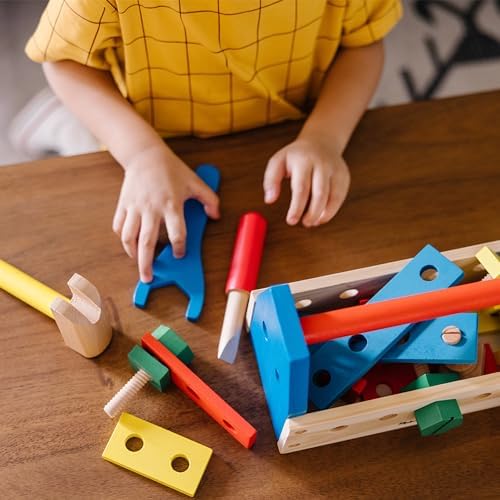 Set de scule portabil Melissa & Doug din lemn (24 piese) - Jucărie de construcție - imagine 5
