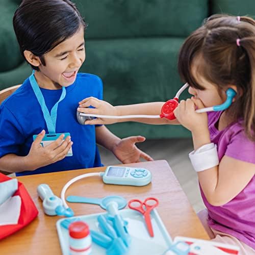 Set de jucării medicale Melissa & Doug „Fii bine în curând” din lemn, set de joacă Montessori pentru copii de 3 ani și peste, cadou pentru băieți sau fete - imagine 2
