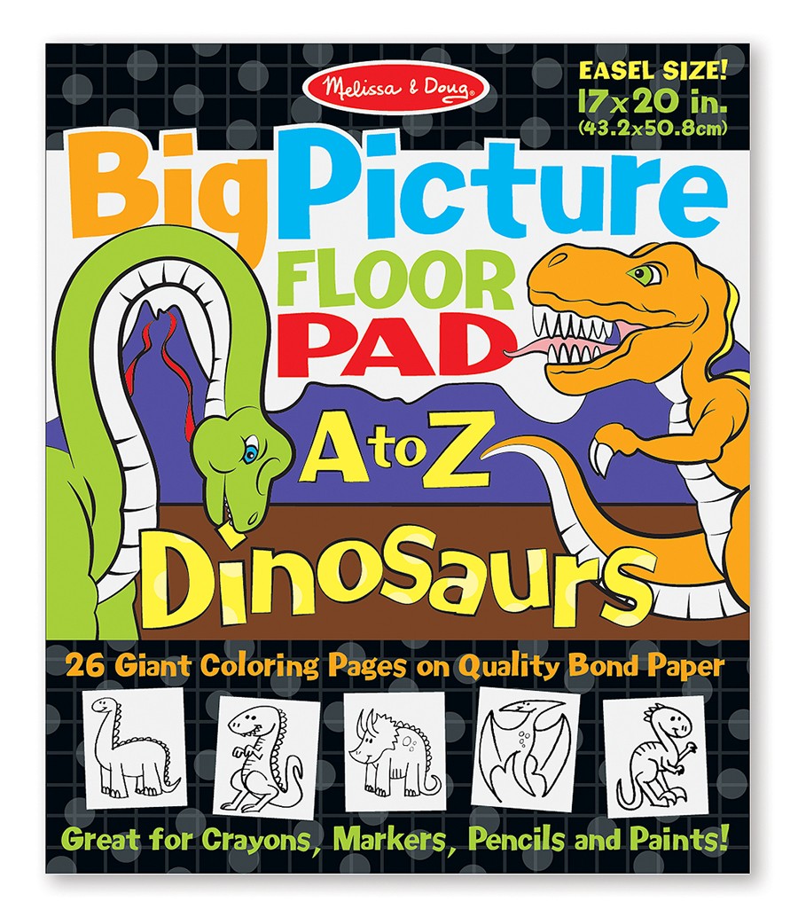 Bloc gigant de colorat cu litere si dinozauri Melissa and Doug
